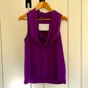 Vince Cowl Neck Sleeveless Silk Blouse Purple Size 8